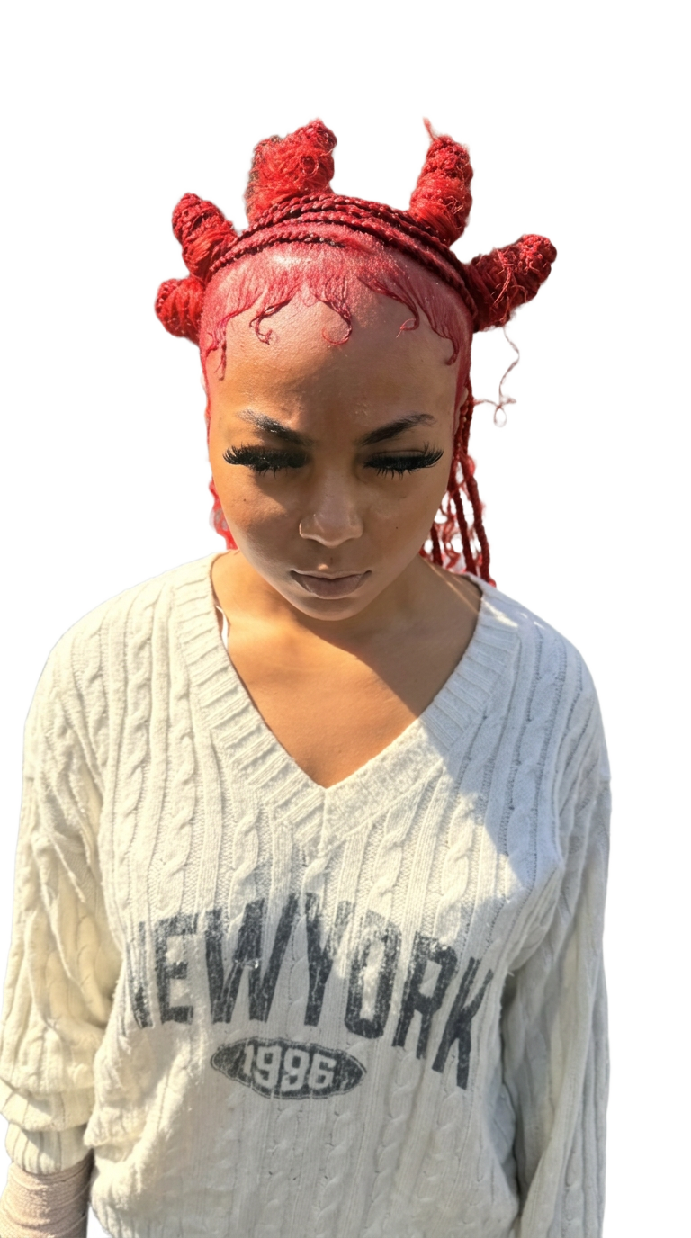 Red Bantu Knots · Front